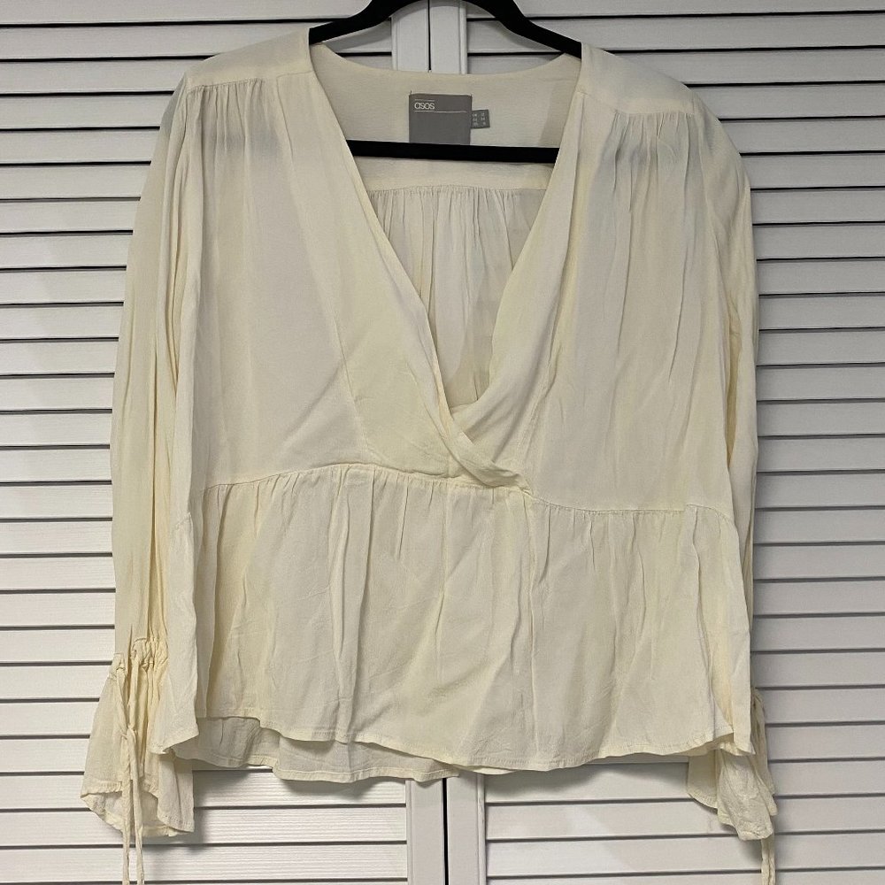 ASOS Design White Long Sleeve Blouse